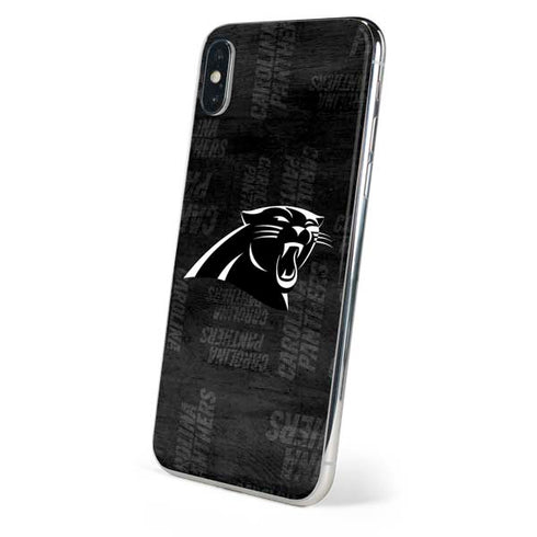 NFL Carolina Panthers Black & White iPhone XS Skin