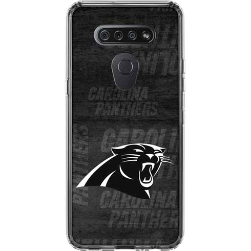 NFL Carolina Panthers Black & White LG K51/Q51 Clear Case