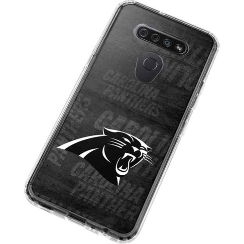 NFL Carolina Panthers Black & White LG K51/Q51 Clear Case