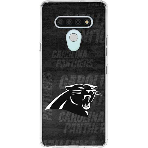 NFL Carolina Panthers Black & White LG Stylo 6 Clear Case
