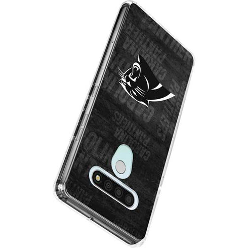 NFL Carolina Panthers Black & White LG Stylo 6 Clear Case
