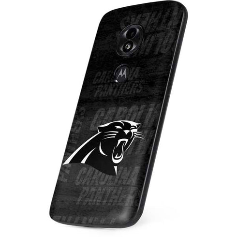NFL Carolina Panthers Black & White Moto E5 Play Skin