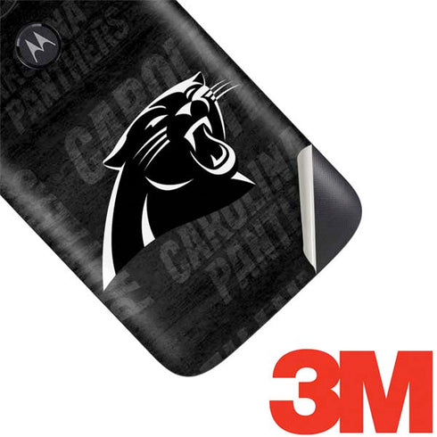 NFL Carolina Panthers Black & White Moto E5 Play Skin