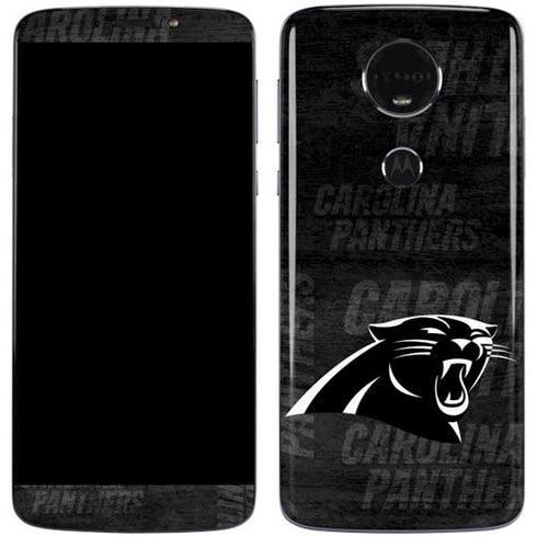 NFL Carolina Panthers Black & White Moto E5 Plus Skin