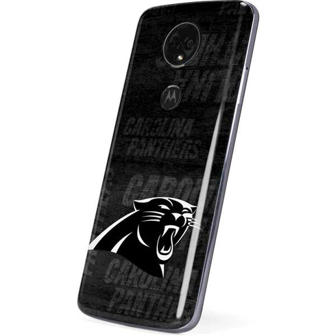 NFL Carolina Panthers Black & White Moto E5 Plus Skin