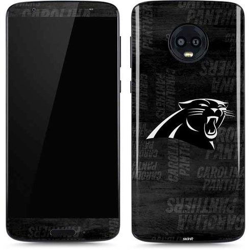 NFL Carolina Panthers Black & White Moto G6 Skin