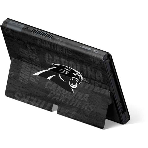 NFL Carolina Panthers Black & White Nintendo Switch OLED (2021) Skin