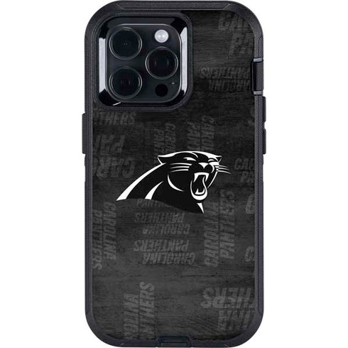 NFL Carolina Panthers Black & White Otterbox Defender iPhone Skin