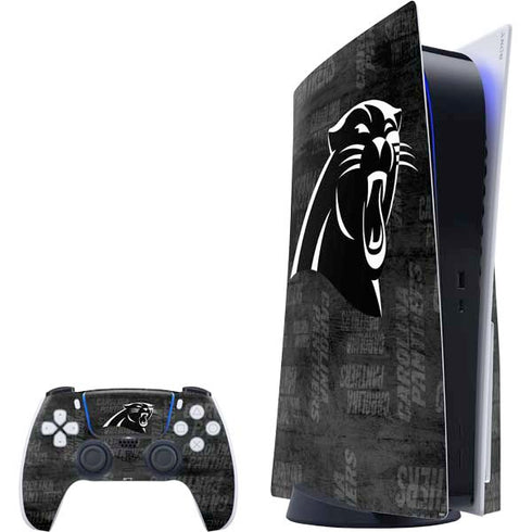 NFL Carolina Panthers Black & White PS5 Bundle Skin
