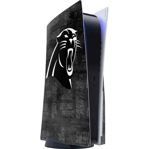 NFL Carolina Panthers Black & White PS5 Console Skin