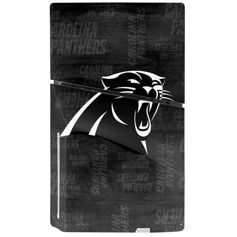 NFL Carolina Panthers Black & White PS5 Slim Disk Bundle Skin