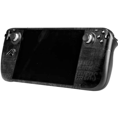 NFL Carolina Panthers Black & White Steam Deck Handheld Gaming Computer Skin