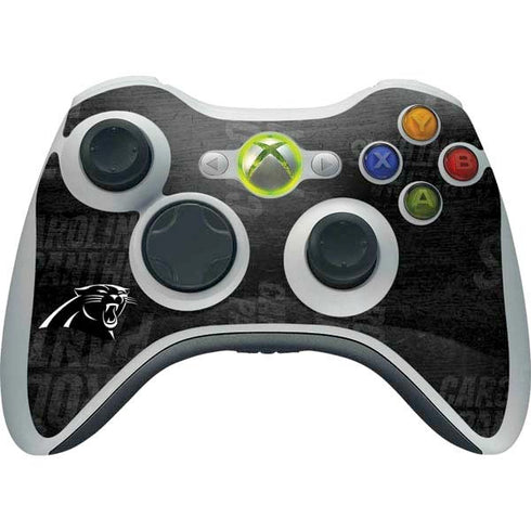 NFL Carolina Panthers Black & White Xbox 360 Wireless Controller Skin