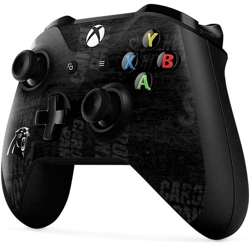 NFL Carolina Panthers Black & White Xbox One X Controller Skin