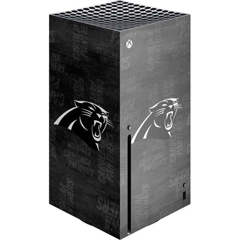 NFL Carolina Panthers Black & White Xbox Series X Console Skin
