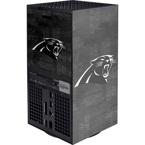 NFL Carolina Panthers Black & White Xbox Series X Console Skin