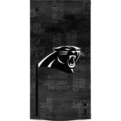 NFL Carolina Panthers Black & White Xbox Series X Console Skin