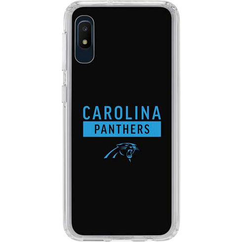 NFL Carolina Panthers Black Performance Series Galaxy A10e Clear Case
