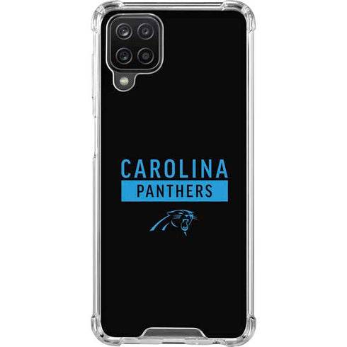 NFL Carolina Panthers Black Performance Series Galaxy A12 Clear Case