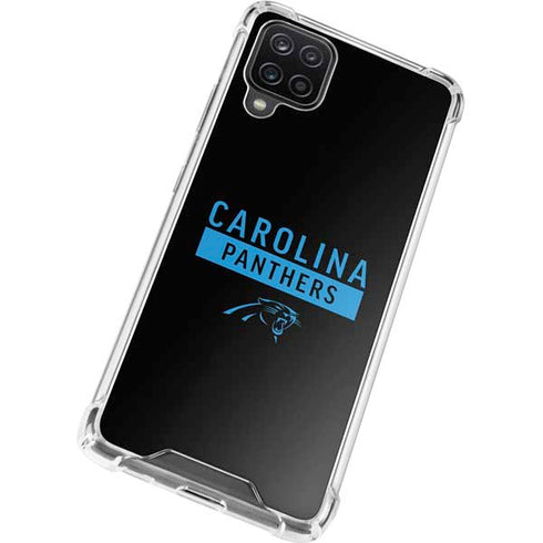 NFL Carolina Panthers Black Performance Series Galaxy A12 Clear Case