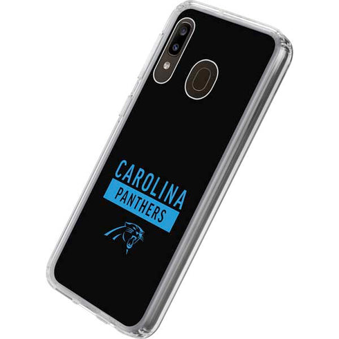 NFL Carolina Panthers Black Performance Series Galaxy A20 Clear Case