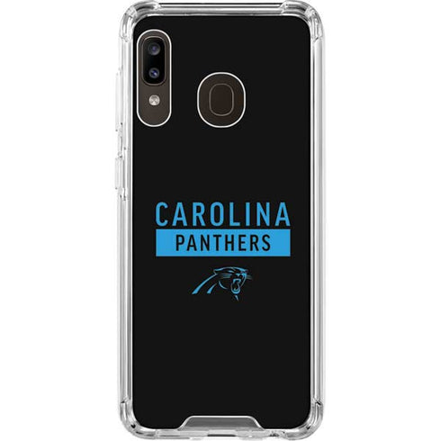 NFL Carolina Panthers Black Performance Series Galaxy A30 Clear Case