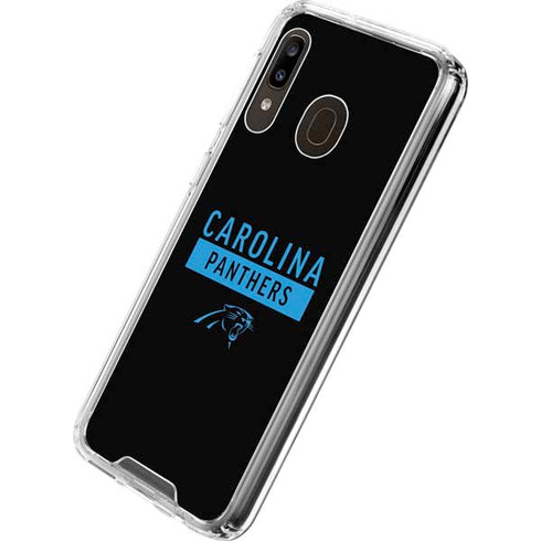 NFL Carolina Panthers Black Performance Series Galaxy A30 Clear Case