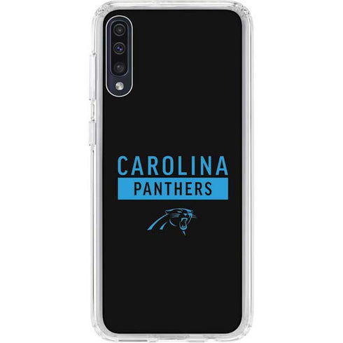 NFL Carolina Panthers Black Performance Series Galaxy A50 Clear Case