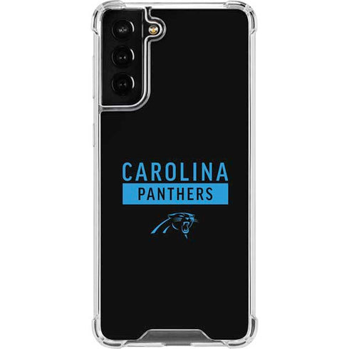 NFL Carolina Panthers Black Performance Series Galaxy S21 FE Clear Case