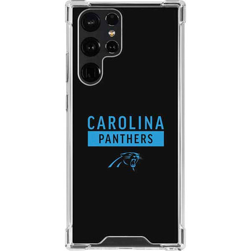 NFL Carolina Panthers Black Performance Series Galaxy S22 Ultra Clear Case