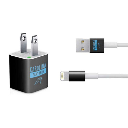 NFL Carolina Panthers Black Performance Series iPhone Charger (5W USB) Skin