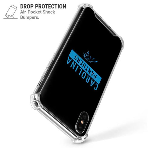 NFL Carolina Panthers Black Performance Series iPhone XS Max Clear Case