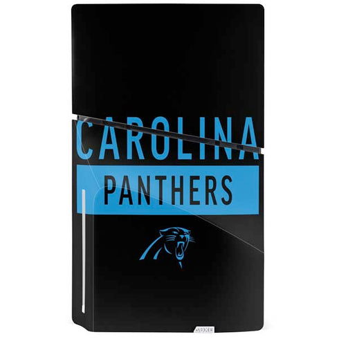 NFL Carolina Panthers Black Performance Series PS5 Slim Disk Console Skin