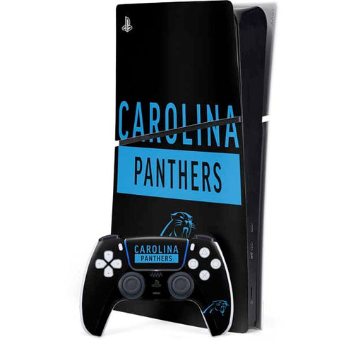 NFL Carolina Panthers Black Performance Series PS5 Slim Digital Edition Console Skin