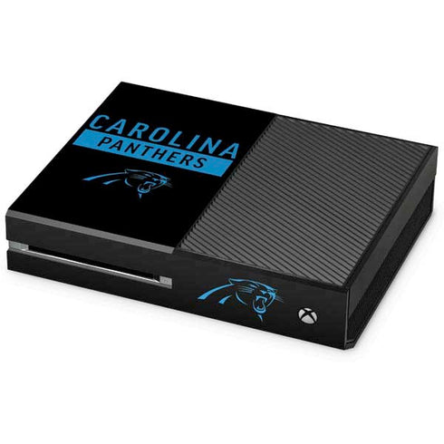 NFL Carolina Panthers Black Performance Series Xbox One Console Skin