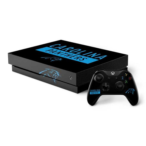 NFL Carolina Panthers Black Performance Series Xbox One X Bundle Skin
