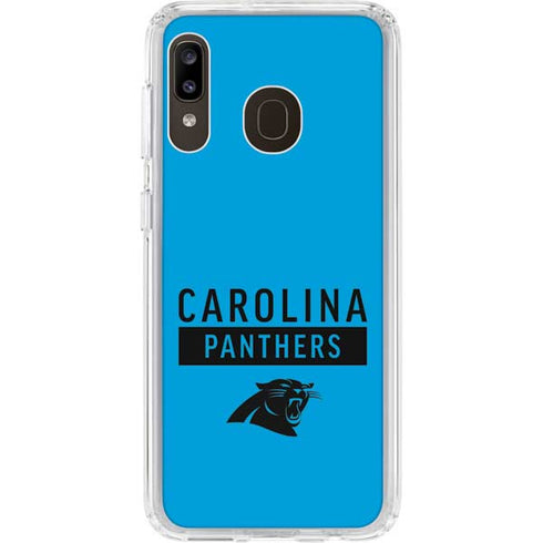 NFL Carolina Panthers Blue Performance Series Galaxy A20 Clear Case