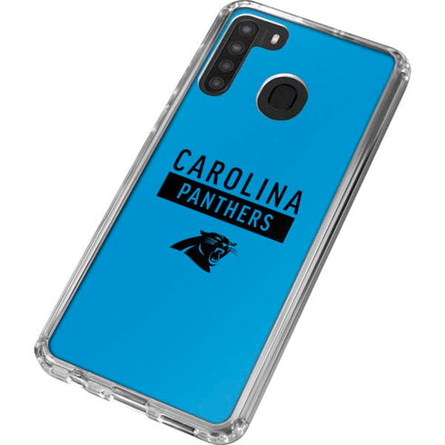 NFL Carolina Panthers Blue Performance Series Galaxy A21 Clear Case