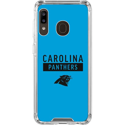 NFL Carolina Panthers Blue Performance Series Galaxy A30 Clear Case