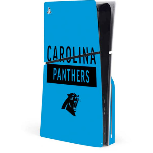 NFL Carolina Panthers Blue Performance Series PS5 Slim Disk Console Skin