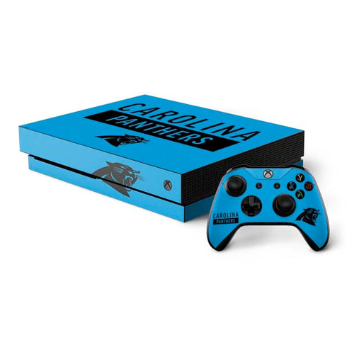 NFL Carolina Panthers Blue Performance Series Xbox One X Bundle Skin