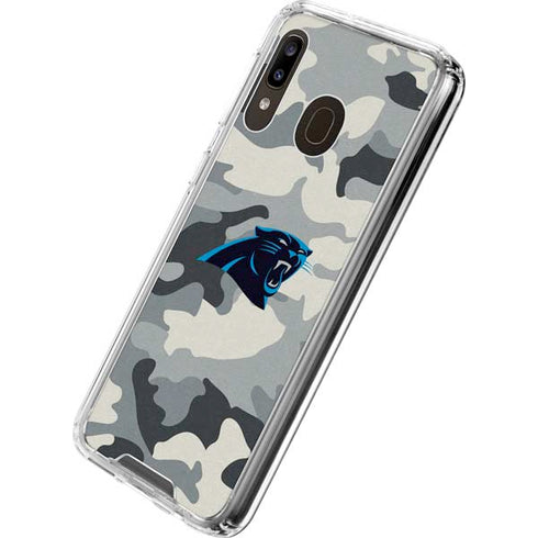 NFL Carolina Panthers Camo Galaxy A30 Clear Case