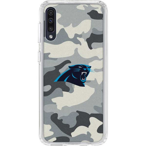 NFL Carolina Panthers Camo Galaxy A50 Clear Case