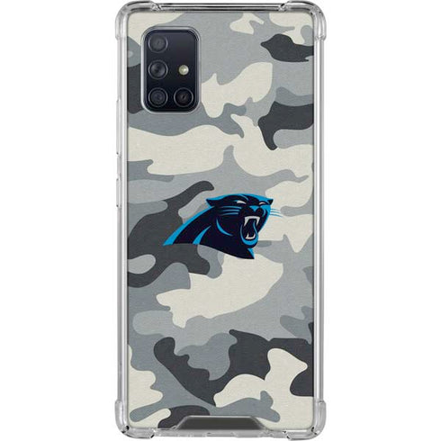 NFL Carolina Panthers Camo Galaxy A71 5G Clear Case