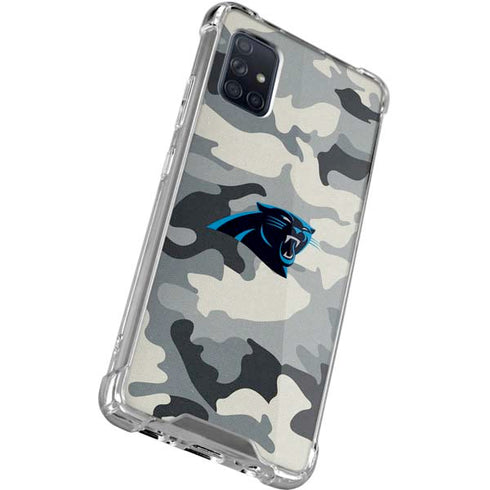 NFL Carolina Panthers Camo Galaxy A71 5G Clear Case