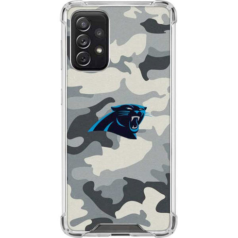 NFL Carolina Panthers Camo Galaxy A72 5G Clear Case