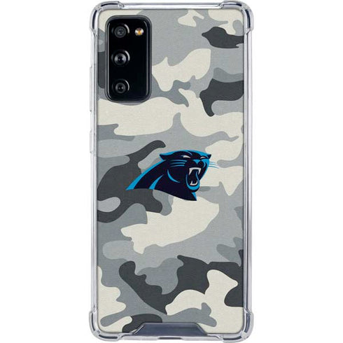 NFL Carolina Panthers Camo Galaxy S20 FE Clear Case