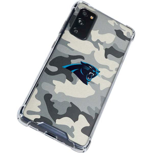 NFL Carolina Panthers Camo Galaxy S20 FE Clear Case
