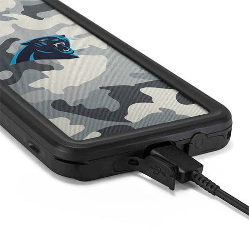 NFL Carolina Panthers Camo Galaxy S20 Plus Waterproof Case