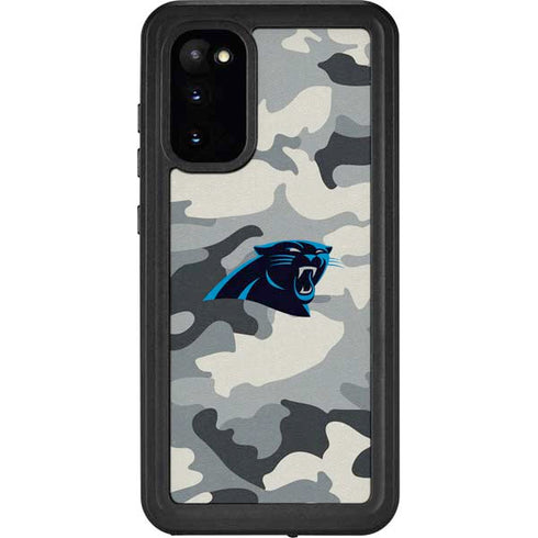 NFL Carolina Panthers Camo Galaxy S20 Waterproof Case